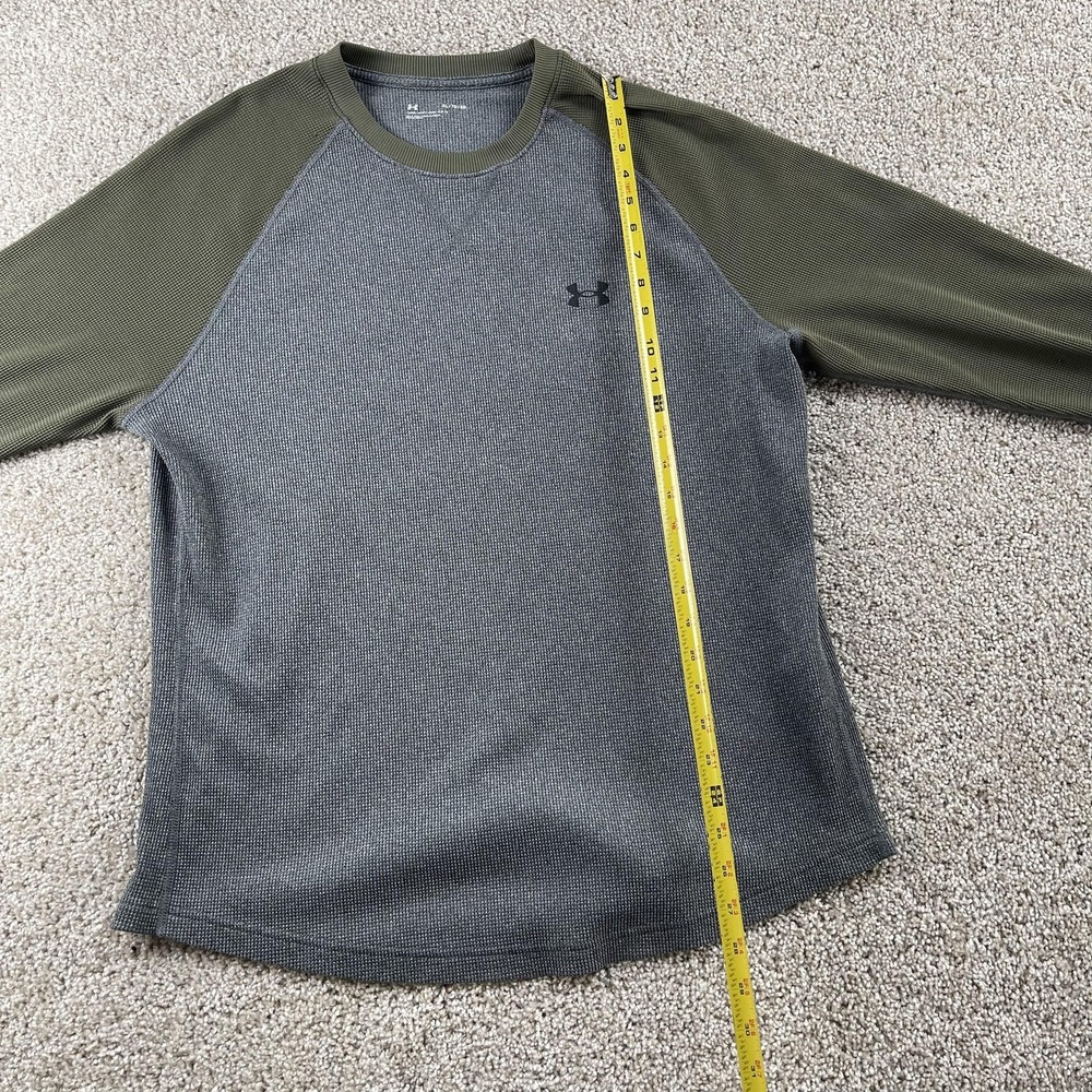 Under Armour Shirt Mens XL Gray Thermal Waffle Knit Long Sleeve Athletic Top - Picture 6 of 10